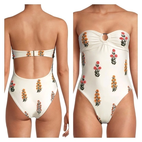 Agua by Agua Bendita The Wallflowers Toronja Dahlia One-Piece Swimsuit - Picture 1 of 11
